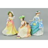 THREE ROYAL DOULTON FIGURES 'Kathleen' HN2933, 'Katie' HN3360 and 'Linda' HN3374 (3)