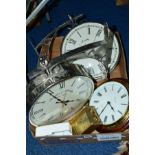 TWO FRANKLIN AND MURPHY NOVELTY DOUBLE SIDED WALL CLOCKS, a Cressey Quartz clock and a Royal
