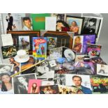 A QUANTITY OF FILM, T.V. AND MUSIC MEMORABILIA, many signed, some with certificates of authenticity,