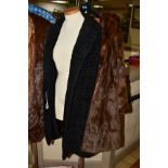 A LADIES ASTRAKAN COAT together with a pieced mink coat (2)