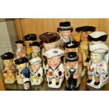 VARIOUS TOBY JUGS, etc to include Royal Doulton 'Winston Churchill' D6171 and D6172 (seconds),
