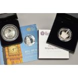 THREE CASED COMMEMORATIVE COINS to include a Big Ben 2015 hundred pounds coin in cardboard case with