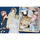 A QUANTITY OF MODERN COLLECTORS DOLLS, porcelain faces with cloth bodies, includes a reproduction