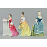 THREE ROYAL DOULTON FIGURES, 'Rendezvous' HN2212, 'Alexandra' HN3286 and 'Clarinda' HN2724 (