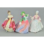 THREE ROYAL DOULTON FIGURES 'Autumn Breezes' HN1911, 'Southern Belle' HN2229 and 'Diana' HN3266 (