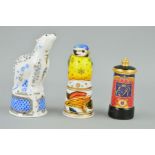 THREE ROYAL WORCESTER CANDLE SNUFFERS/PAPERWEIGHT, from The Connoisseur Series, 'Blue Tit', 'Polar