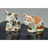 TWO ROYAL CROWN DERBY COLLECTORS GUILD PAPERWEIGHTS, 'Spice Kitten' (boxed) and 'Snuffle' piglet (