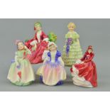 FIVE SMALL ROYAL DOULTON FIGURES, 'Babie' HN1679, 'Emma' HN3208, 'Dinky Do' HN1678, 'The Little