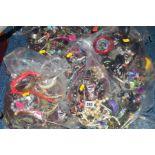 SEVEN BAGS OF COSTUME JEWELLERY (7)