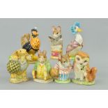 SEVEN BESWICK BEATRIX POTTER FIGURES, 'Sally Henny Penny', 'Mr Alderman Ptolemy', 'Mrs Tittlemouse',