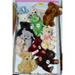 A QUANTITY OF STEIFF AND MERRYTHOUGHT MINIATURE BEARS, includes Steiff club bears and Christmas