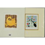 HELEN RHODES (BRITISH CONTEMPORARY), two limited edition Quirky Cat prints 'Praline' 110/350 and '