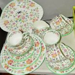 MINTON 'HADDON HALL' A TEA SERVICE FOR SIX PEOPLE, twenty four pieces, to include milk, sugar and