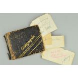 AN AUTOGRAPH ALBUM FROM THE WORLD WAR II ERA, containing many signatures of Stars of Stage and