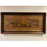 AFTER BERNAND, LE LABOUR, an early 20th Century oleograph of a horse and cattle ploughing scene,