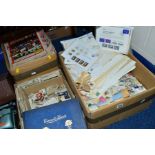 A QUANTITY OF CIGARETTE CARDS, POSTCARDS AND PRINTED EPHEMERA ETC (3 boxes)