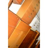 A STONEHILL TEAK TWO DOOR WARDROBE, together with a tall matching chest of six drawers (2)