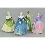 FOUR ROYAL DOULTON FIGURES, 'Blithe Morning' HN2021, 'Fleur' HN2368, 'Soiree' HN2312 and 'Fragrance'