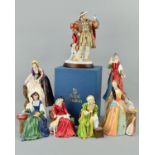 SEVEN LIMITED EDITION ROYAL DOULTON HENRY VIII AND HIS SIX WIVES FIGURES, boxed 'Henry VIII'