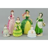 A GROUP OF SIX FIGURES/BELL to include Coalport limited edition figure 'Joanne' (Ladies of
