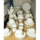 ROYAL DOULTON 'CLARENDON' DINNER/TEAWARES, H4993, to include teapot, milk jug, sugar bowl, six