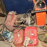 A BLACK & DECKER CIRCULAR SAW, a Makita sander, Clarke jumbo air compressor, a insecticide