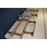A PAIR OF OAK BENCHES, 151cm, a pair of painted benches, 171cm and two other benches (6)