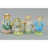 FOUR BESWICK BEATRIX POTTER FIGURES, Bp2a, 'Cousin Ribby', 'ribby', 'Miss Muppet' and 'Tom
