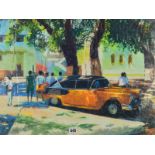 JEREMY SANDERS (BRITISH CONTEMPORARY) 'STREETS OF HAVANA' a hand embellished print 124/195,