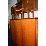 A G PLAN 1950'S TEAK DRESSING TABLE, with a single mirror and a stool, together with a stag three