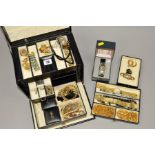 A SELECTION OF COSTUME JEWELLERY AND A JEWELLERY BOX to include a cased Seiko wristwatch with