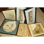 A SMALL PARCEL OF JAPANESE PICTURES AND PRINTS ETC, to include woodblock prints and 3D decorative