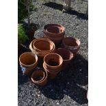 SIXTEEN VARIOUS TERRACOTTA PLANT PORTS (sd)