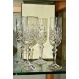 TWO BOXED SETS OF TWO BOHEMIA CRYSTAL CHAMPAGNE FLUTES (2)