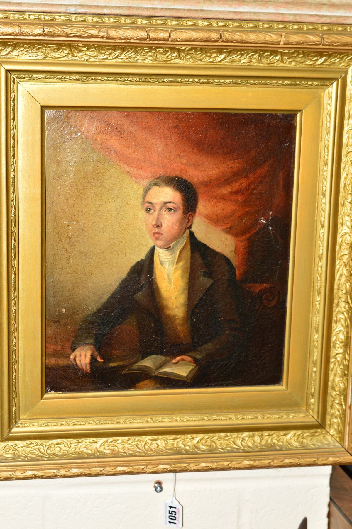 T (?) BALLARD (BRITISH, EARLY 19TH CENTURY), Half length portrait of a young man seated at a table
