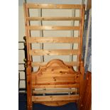 A PINE SINGLE BED FRAME