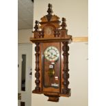 A VICTORIAN WALNUT VIENNA WALL CLOCK