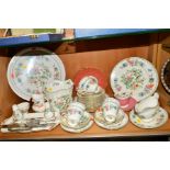 AYNSLEY 'PEMBROKE' TEAWARES, JARDINIERE, TRINKETS, etc, to include gravy boat and stand, six cups