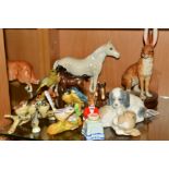 A GROUP OF VARIOUS CERAMICS, to include a Lockell Bros limited Prestige figure of a Hare, on