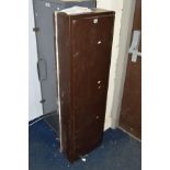 A METAL GUN CABINET, width 41cm x height 135cm (two keys)