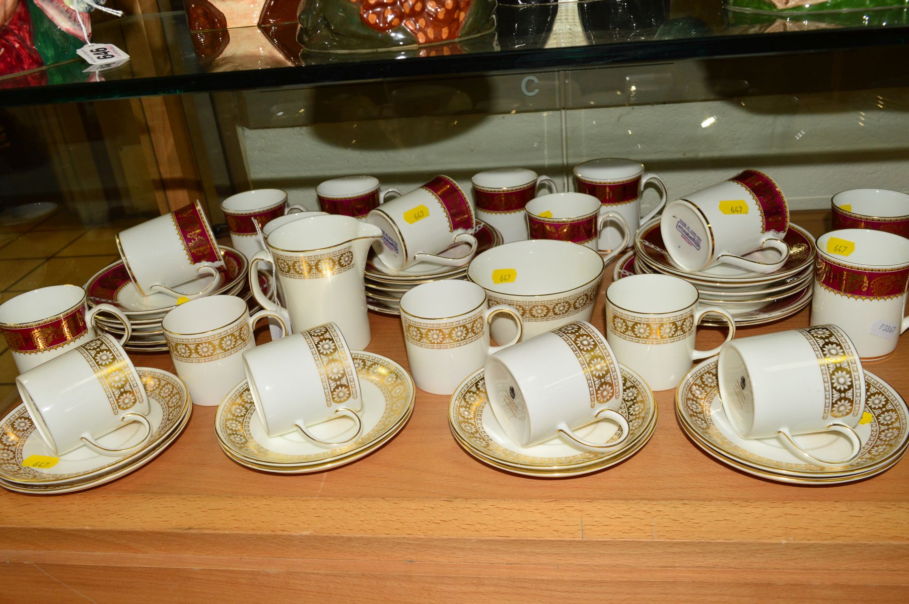 WEDGWOOD 'MARGUERITE' PART COFFEE SET, to include cream jug, sugar bowl, seven coffee cans (one