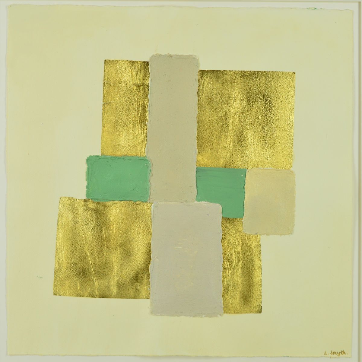 L. SMYTH (CONTEMPORARY), ABSTRACT COLOUR BLOCKS, signed bottom right, mixed media on paper, mounted, - Image 2 of 4