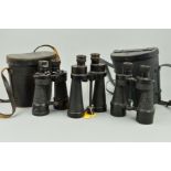 THREE PAIRS OF MILITARY ISSUE BINOCULARS, as follows, 'RL' Ross 1940 Bino prism No.5, in black Arrow