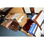 SIX BOXES AND LOOSE EMPTY WATCH/JEWELLERY BOXES, DISPLAY TRAYS, etc, to include 'Rotary', 'Citizen',