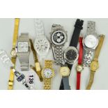 A COLLECTION OF ELEVEN WRISTWATCHES, including three Accurist watches, a Seiko Quartz and a