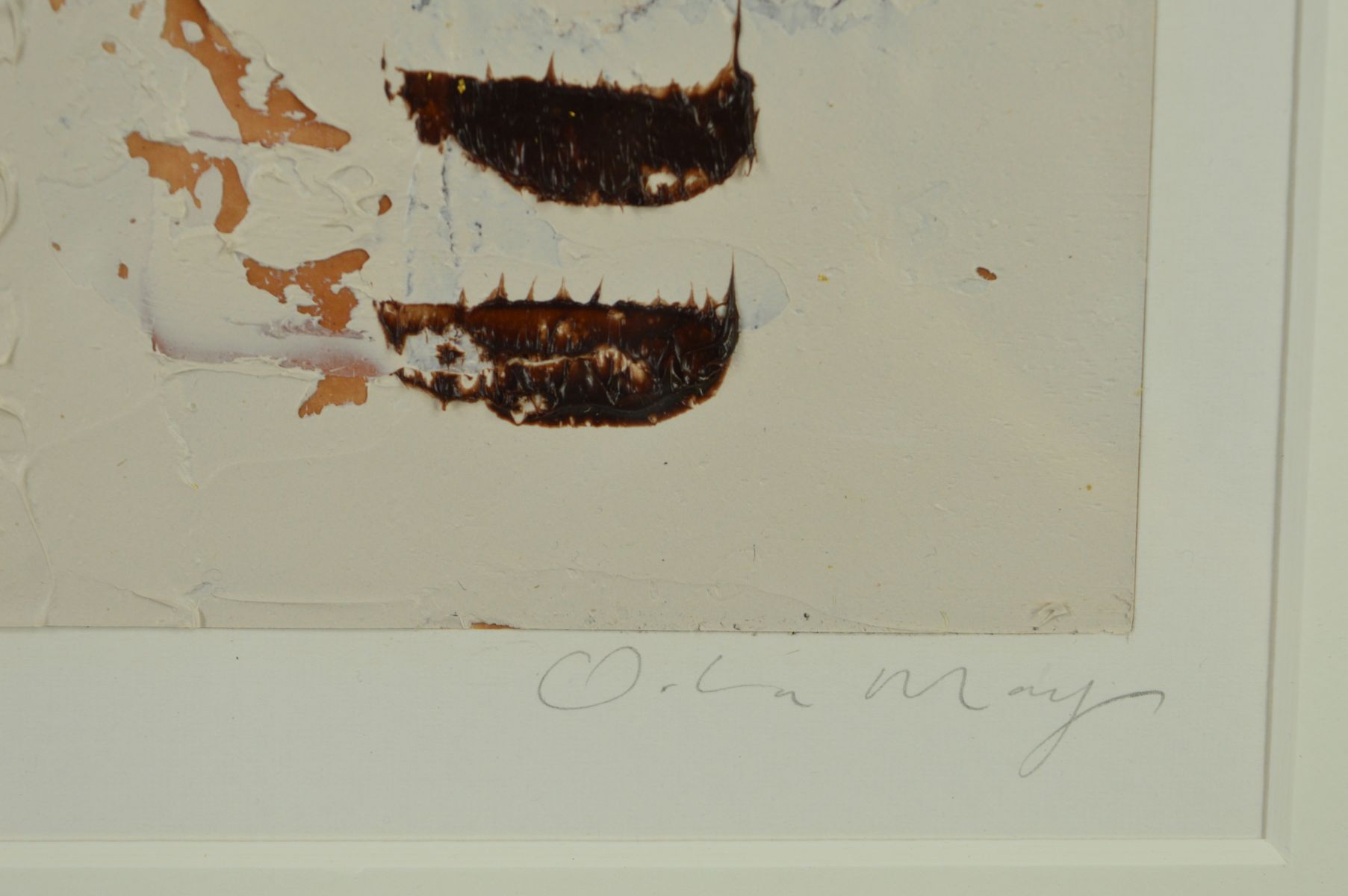 ORLA MAY (IRISH CONTEMPORARY) 'VERVE', an abstract composition signed bottom right, mixed media on - Image 3 of 4