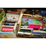 THREE BOXES OF BOOKS, to include fiction, topographical, Antique Collecting, etc