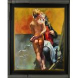 ROBERT LENKIEWICZ (BRITISH 1941-2002) 'THE PAINTER WITH PAULA', the artist with a nude female