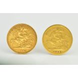 A PAIR OF GOLD HALF SOVEREIGNS, Victoria 1900 and Edward VII 1902 (2)