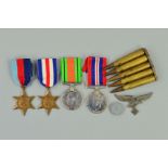 TWO RIKER MOUNT DISPLAY FRAMES, containing the following, a group of WWII medals, 1939-45, France